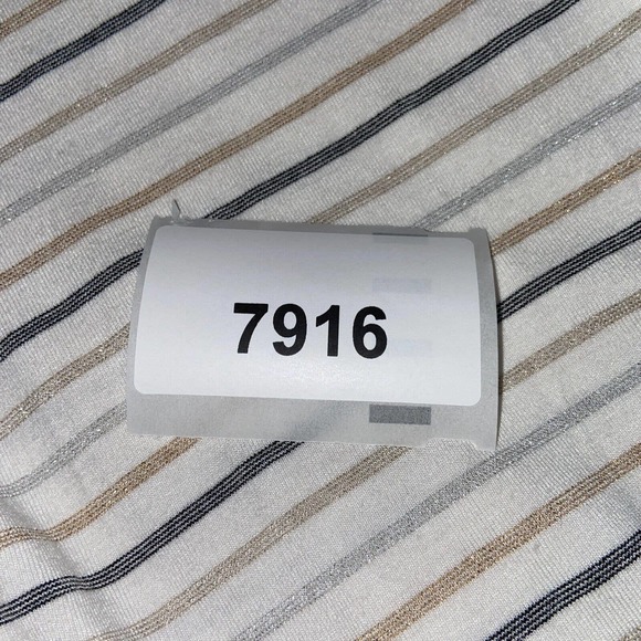 Chicos Top Womens 3 Beige Gray Stretch Scoop Neck Striped Long Sleeve Casual - Picture 15 of 15